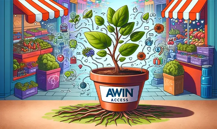 Illustration of Awin Access for small businesses