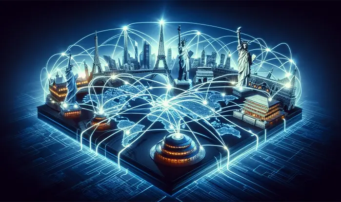 Illustration of a global network
