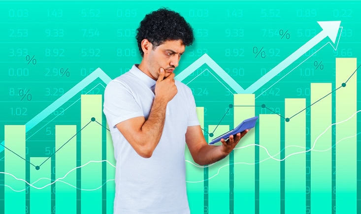 An-image-showing-a-graph-with-an-upward-trend-representing-the-increase-in-Average-Order-Value-AOV-and-a-person-holding-a-calculator-symbolizing-the-how-to-increase-AOV-strategy